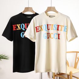Men's T-shirt, Women's T-shirt, Designer T-shirt, High quality letter layer printed short sleeved loose casual T-shirt, 100% pure cotton men's and women's top